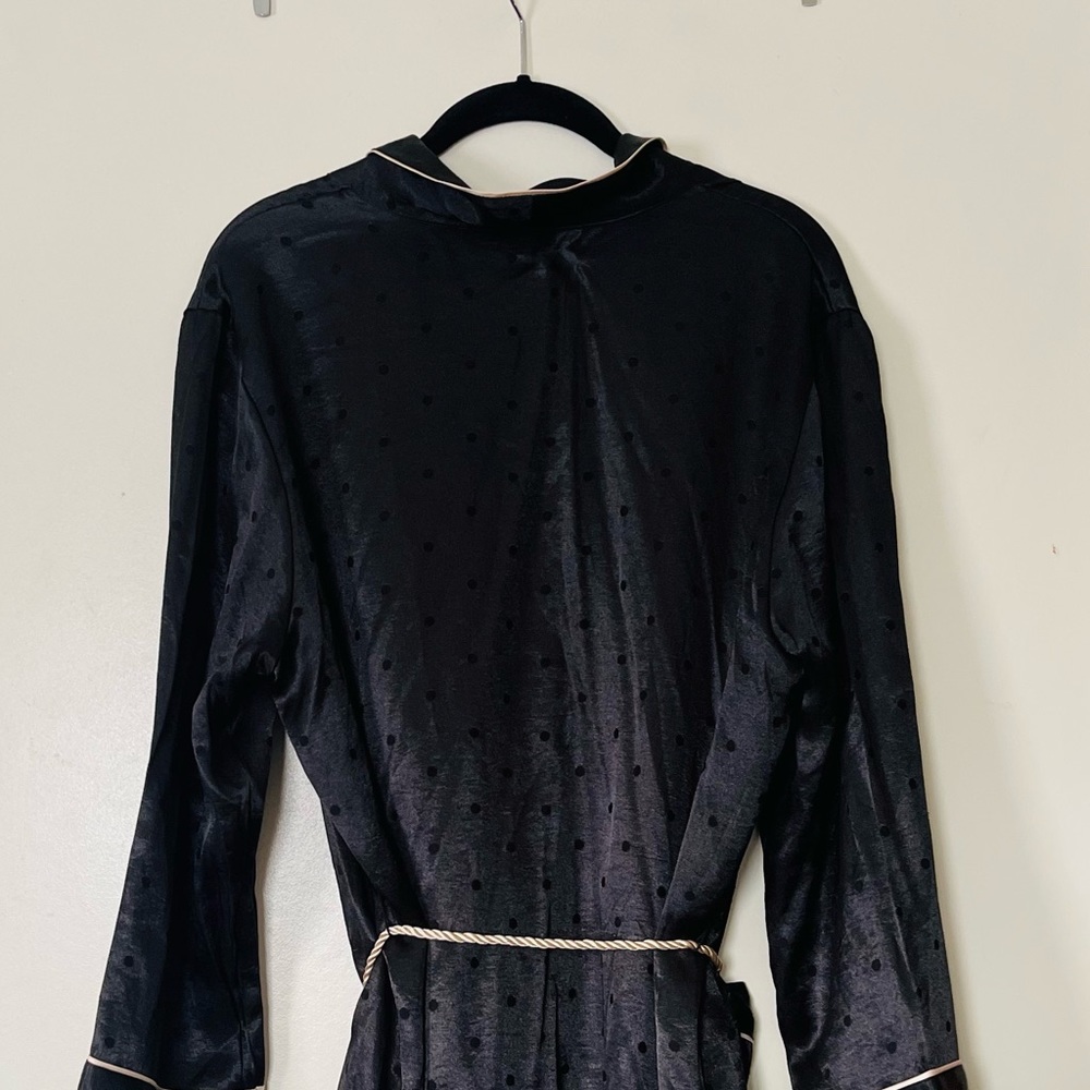 Victoria's Secret Black Tassel Tie Satin Robe - Picture 4 of 13